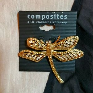 Liz Claiborne Composites  gold tone brooch pin NEW